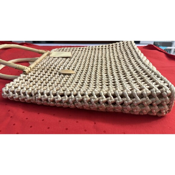 Tommy Bahama Twisted Original Straw Tote Bag Hard Handled Shoulder Beach Bag NWT - Picture 7 of 7